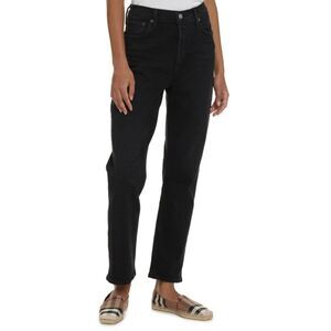 AGOLDE Jeans Womens 27 Black Riley Long High Rise Straight Button Fly Stretch